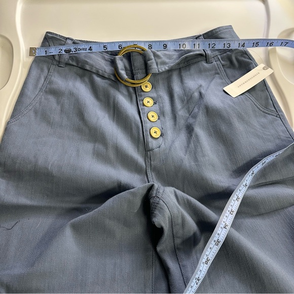 Anthropologie Wide Leg Button Front Pants – Size 4 – Wedgewood Blue - Picture 3 of 10